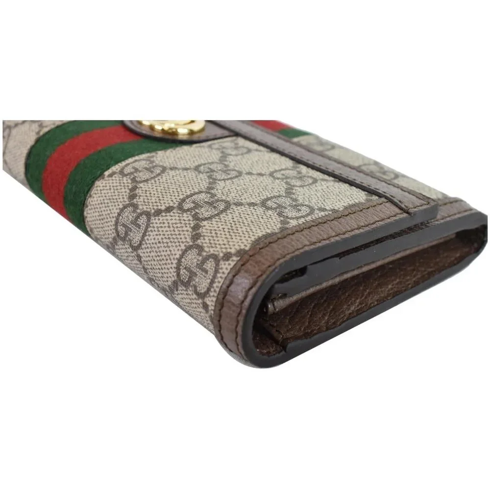 GUCCI  Ophidia GG Continental Supreme Canvas Wallet Beige - Picture 5 of 12